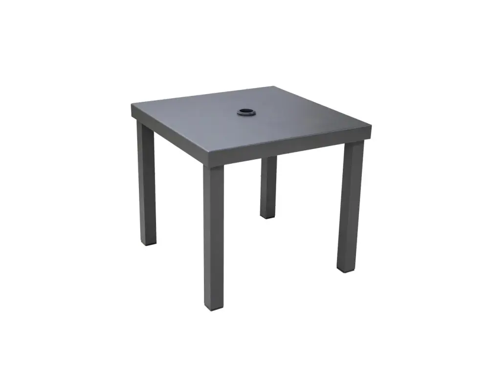 Mesa de terraza cuadrada con agujero para sombrilla — Mesa de jantar
