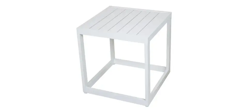 Mesa auxiliar aluminio cuadrada Alba