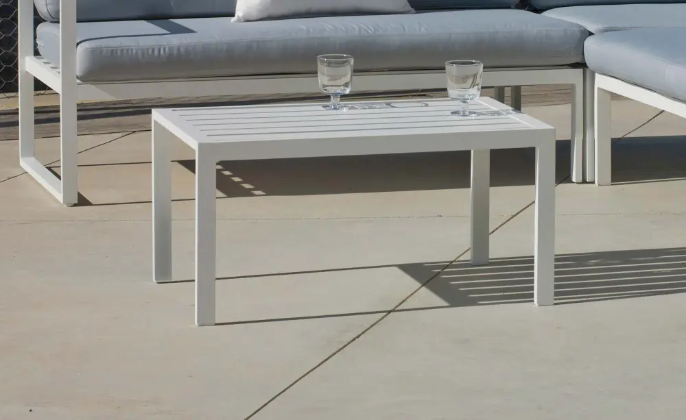 Mesa baja rectangular de aluminio para terraza Standard