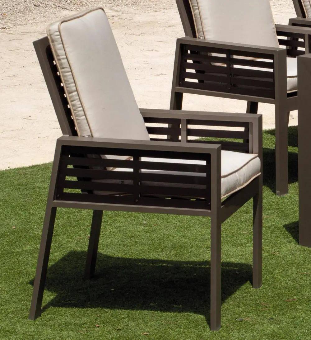 Sillón aluminio bicolor champagne marrón Farah