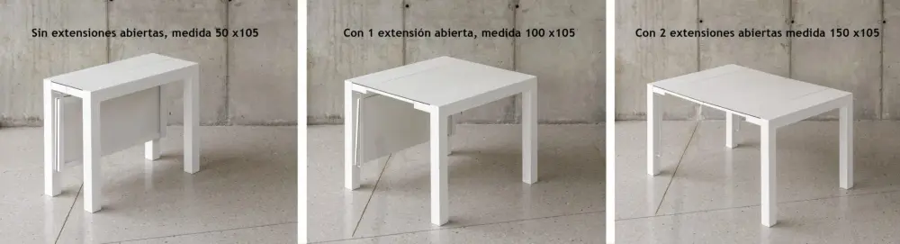 Sistema apertura mesa aluminio doble extensión central Lima