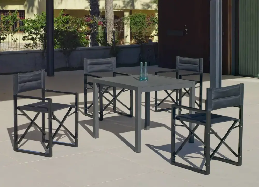 Conjunto de sillas plegables aluminio antracita Sinara