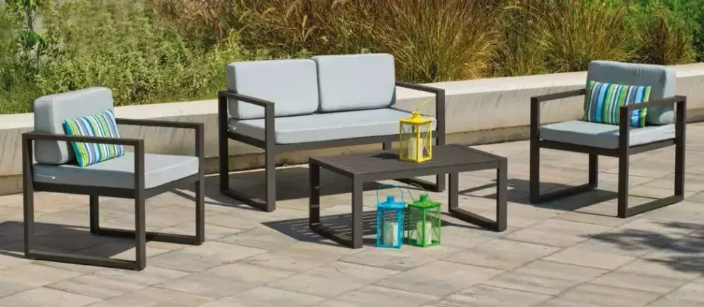 Conjunto de muebles para jardín en aluminio antracita Munich