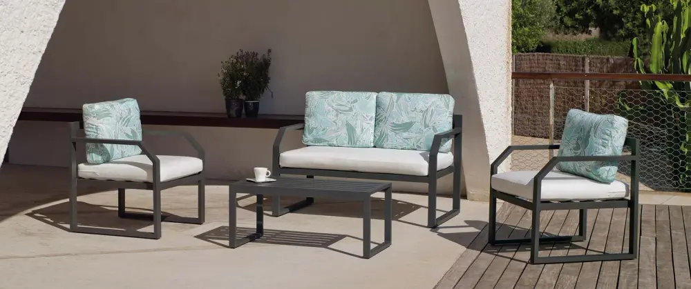 Conjunto de muebles para patio en gris antracita Emma