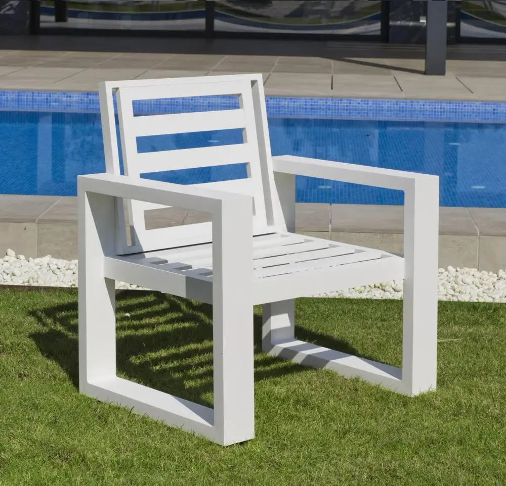 Estructura del Sillón de comedor jardín de aluminio blanco Coloseo