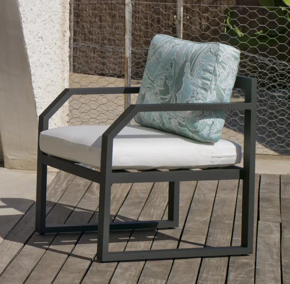 Sillón aluminio antracita Génova
