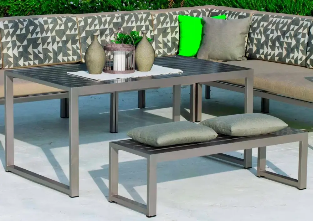 Mesa de comedor para jardín de aluminio Rosella