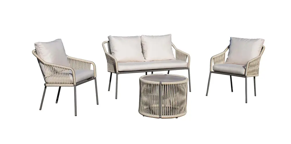 Conjunto de muebles de jardín de aluminio y cuerda Jasmyn 7