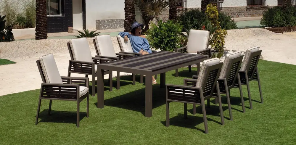 Mesa rectangular aluminio bicolor Luarca 240