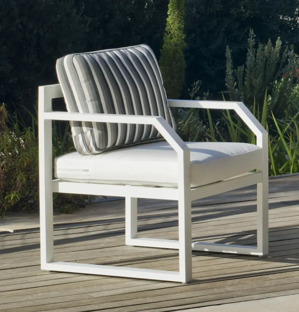Sillón aluminio blanco Génova